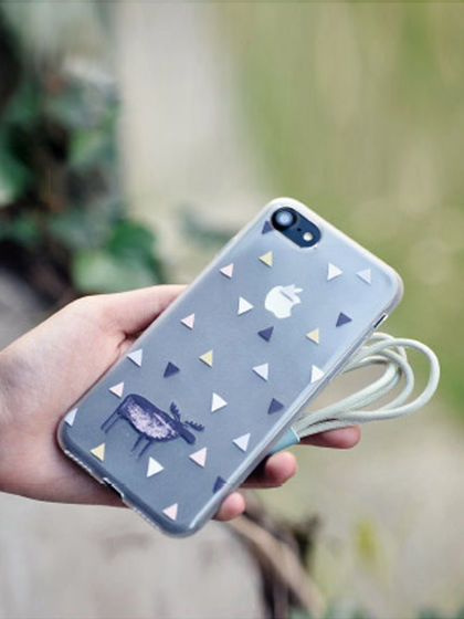 qeedigi|奇连数码|男款|手机配件|冇心良品 iphone 7plus 透明软手机壳-麋鹿三角