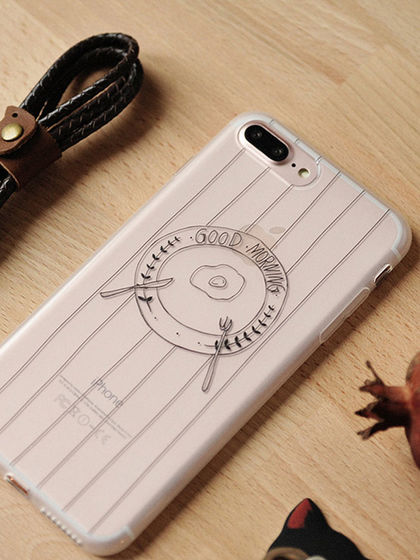 qeedigi|奇连数码|男款|手机配件|冇心良品 iphone 7 透明软手机壳-早安
