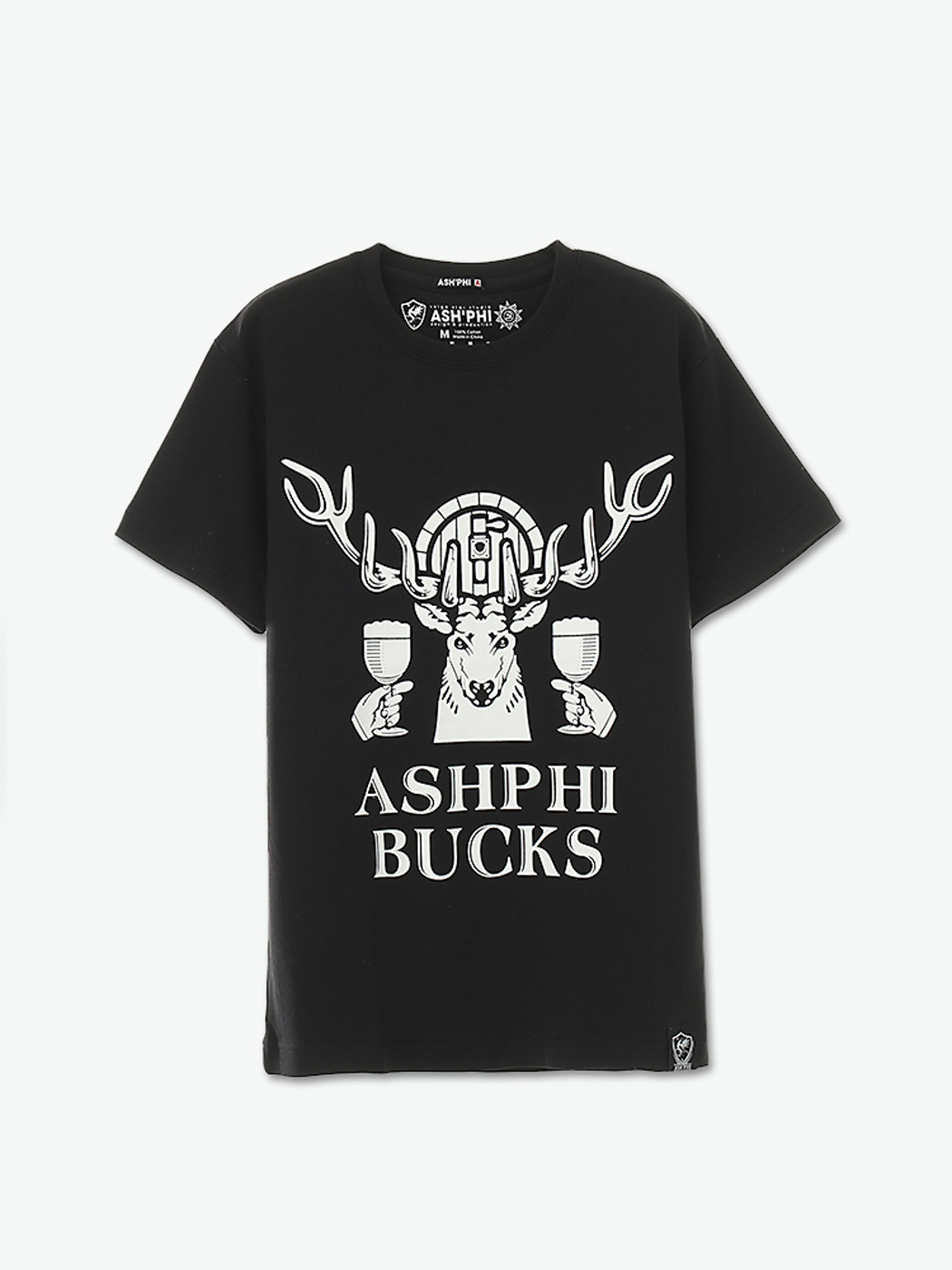 ASH'PHI|女|ASH'PHI 女款 BUCK KING 雄鹿印花T恤