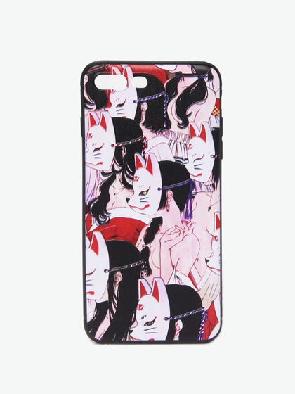 AliyaStore|男款|手机配件|AliyaStore 彩绘浮雕浮世绘“多面狐”手机壳(软壳)iPhone6/6s/6P/6sP/7/8/7P/8P/X/XS/11/11pro/11promax