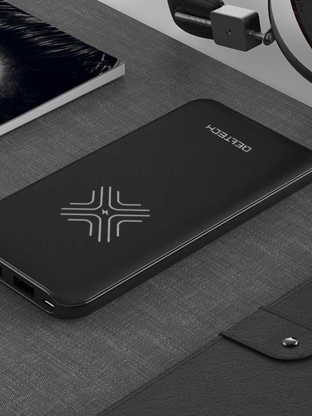 奇连数码|男|女|奇连数码  经典布纹无线充移动电源 10000mAh