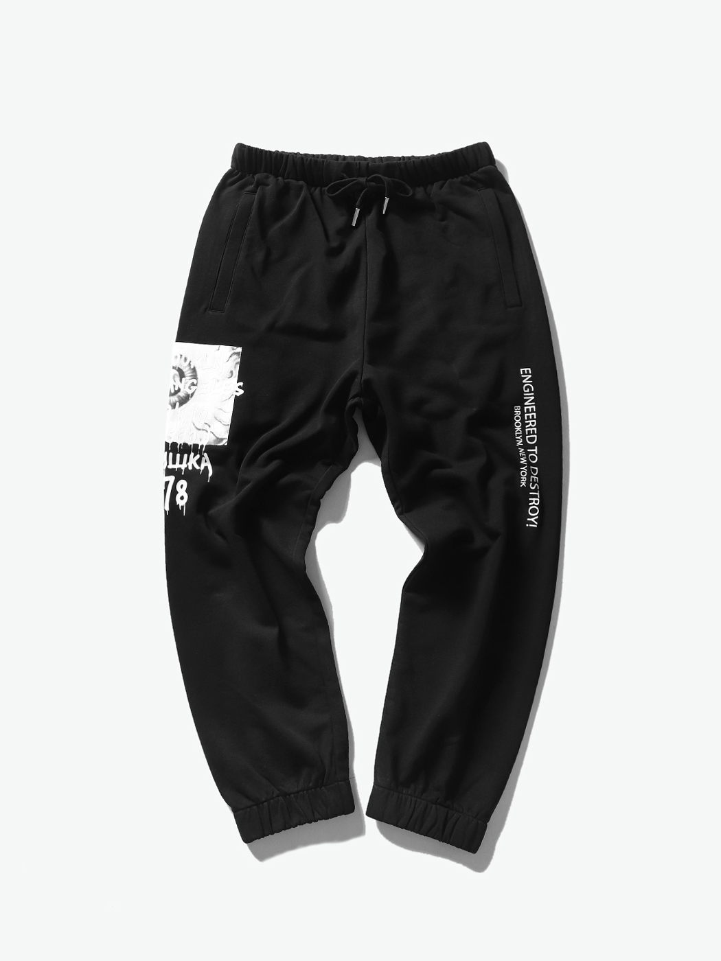 Mishka|男|Mishka 针织印花休闲九分裤
