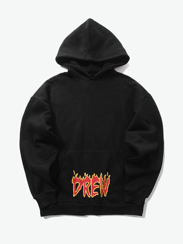 drew house on fire pullover hoodie
