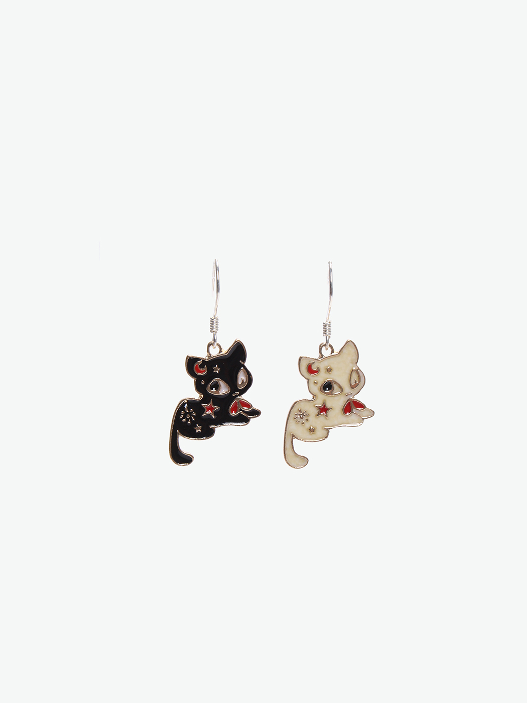 AliyaStore|女|AliyaStore “黑白小猫”不对称耳环