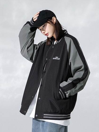 Gelei Story|男款|夹克|Gelei Story 撞色设计棒球服休闲夹克(加绒款)